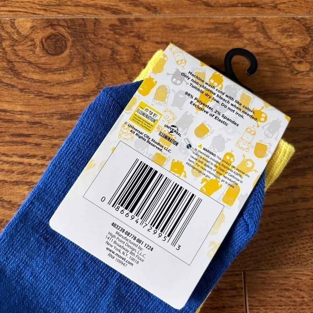 Minions yellow crew socks
